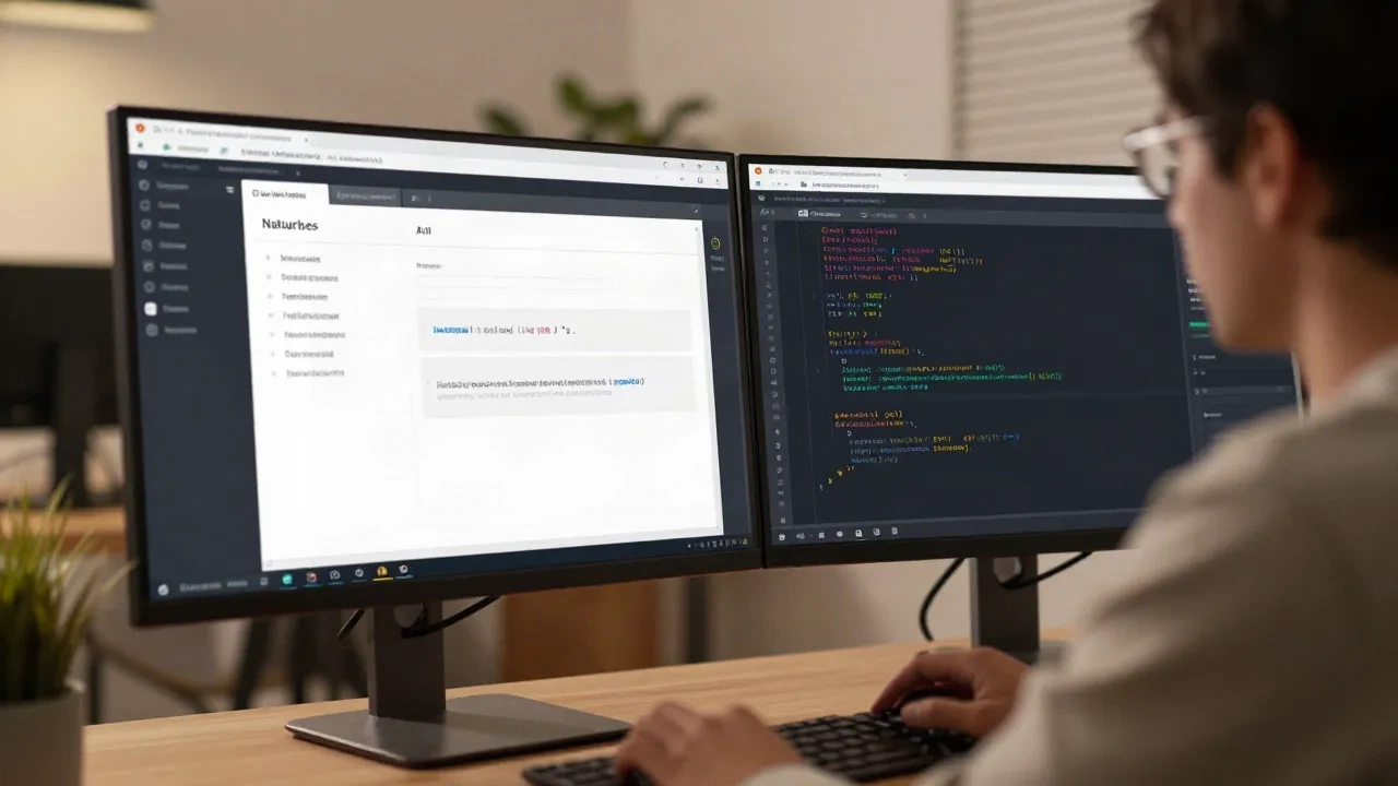 Developer menggunakan AI coding assistant untuk menulis kode dari deskripsi bahasa alami