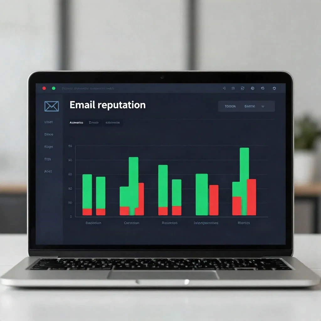 Analytics dashboard displaying email reputation metrics and delivery performance