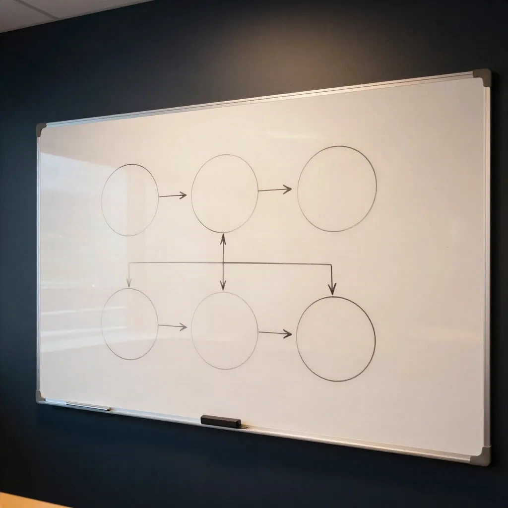 Whiteboard diagram showing equity ownership structure and investor rights relationships