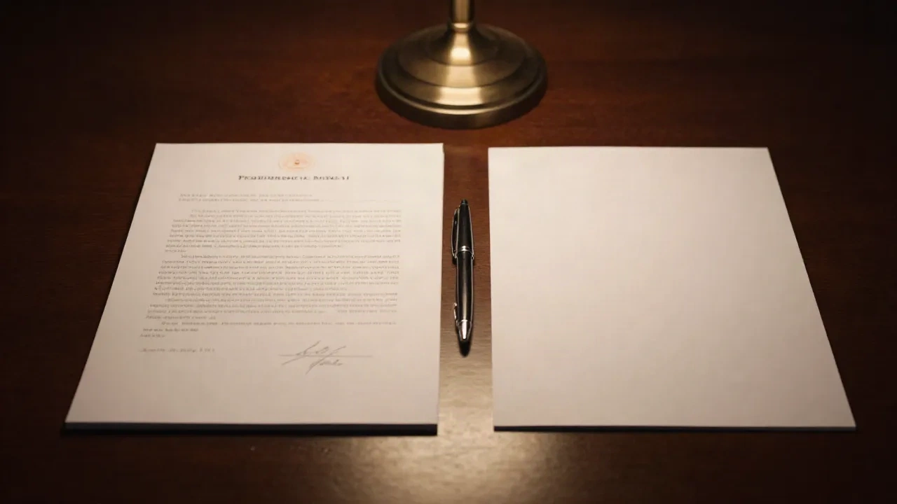 Two legal documents on a mahogany desk representing a convertible note and a SAFE agreement