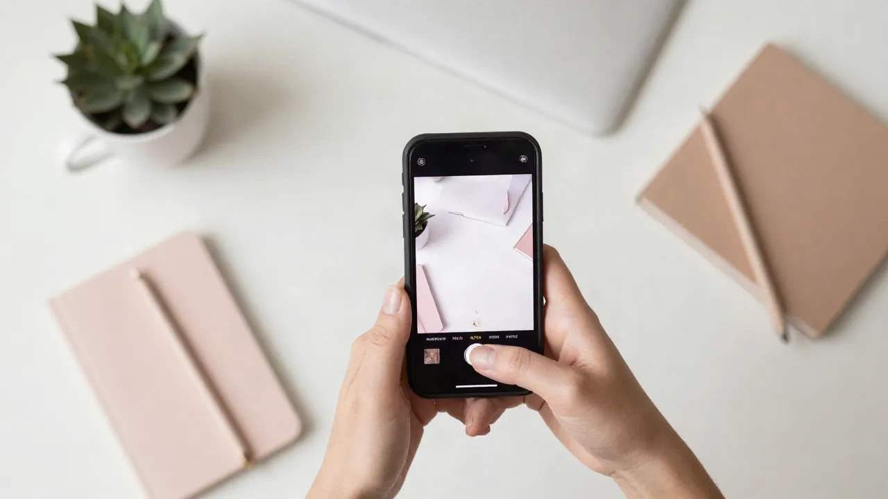 content creator smartphone instagram monetization flat lay