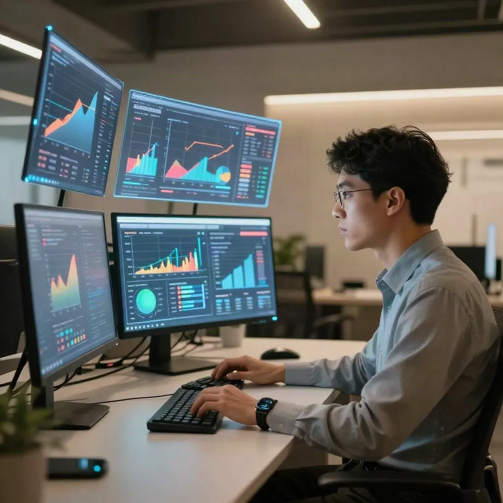 Marketing-Fachleute mit KI-gestützte Campaign-Dashboards arbeitend
