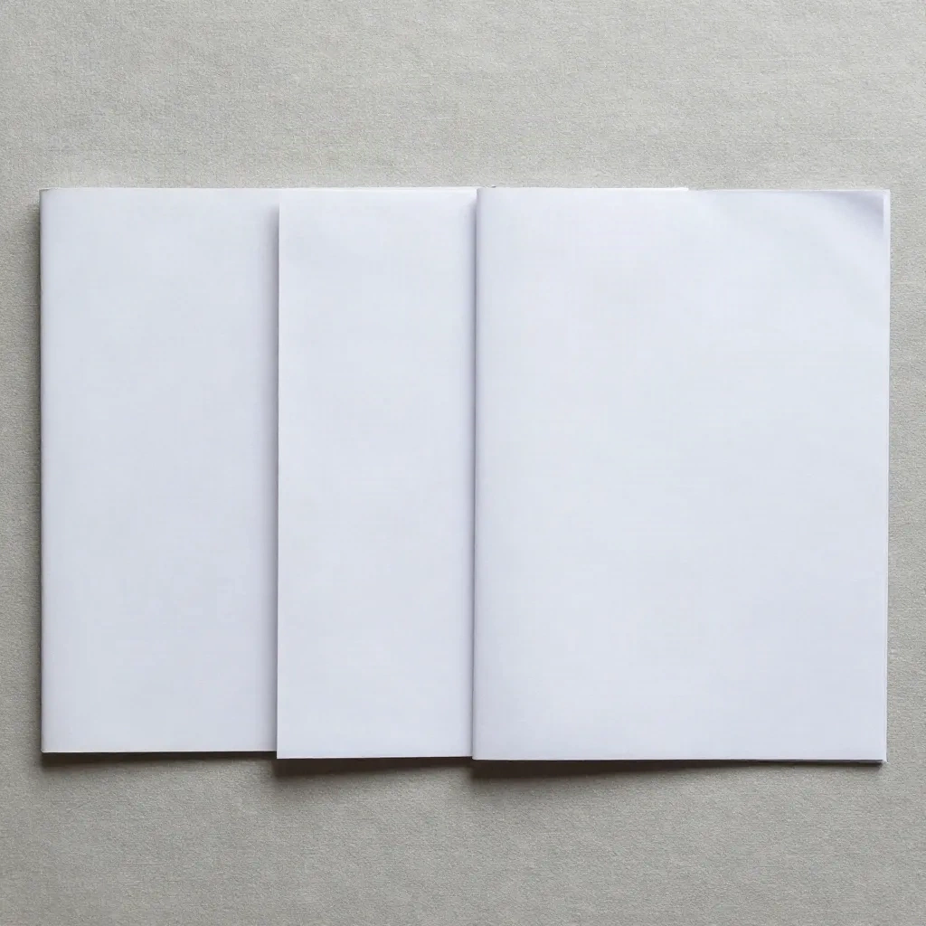 Three documents of different length laid side by side