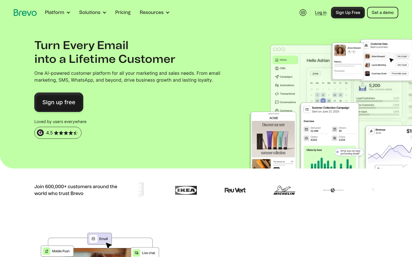Brevo Homepage Screenshot