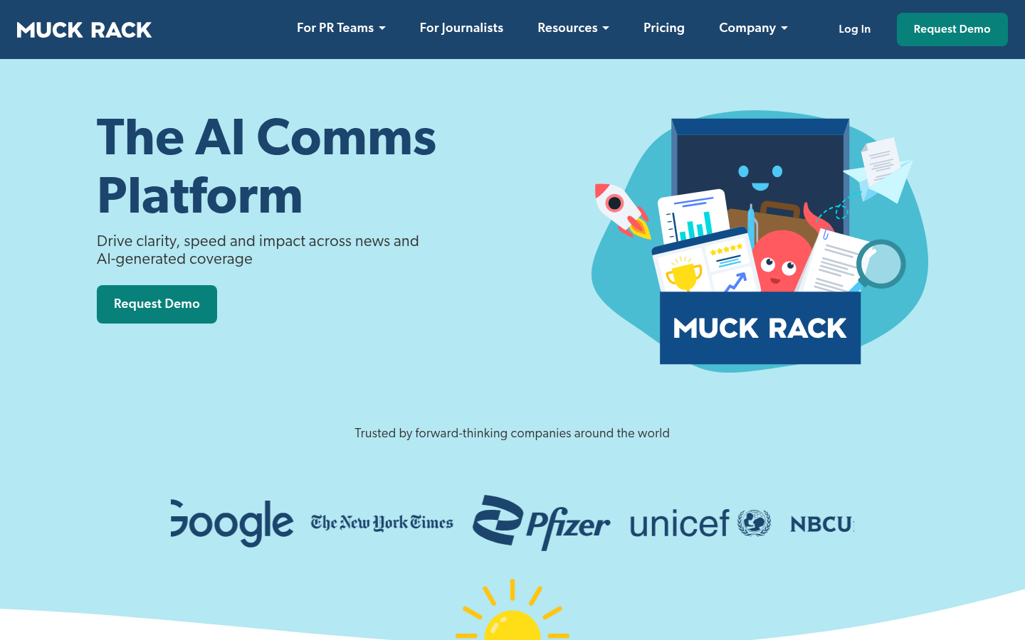 Screenshot der Startseite von Muck Rack, Oktober 2026