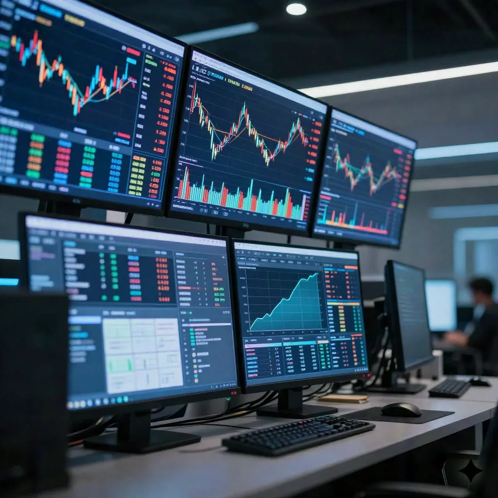 AI-powered financial trading floor with real-time market data dashboards and autonomous agents