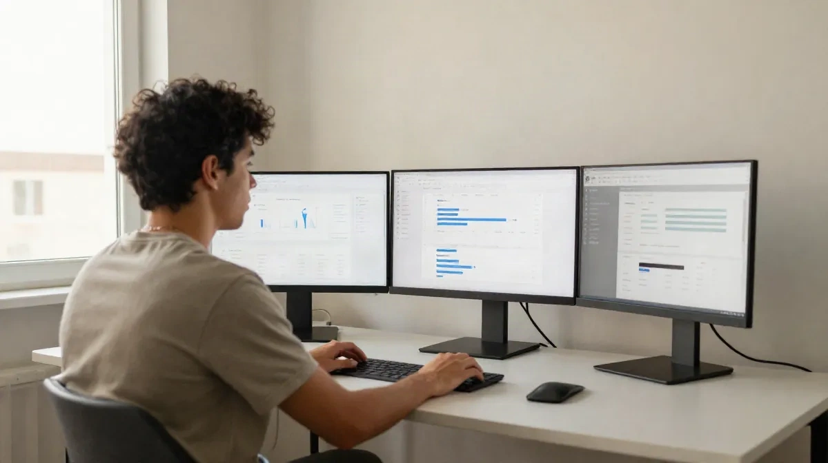 Startup founder reviewing AI search visibility and GEO performance metrics