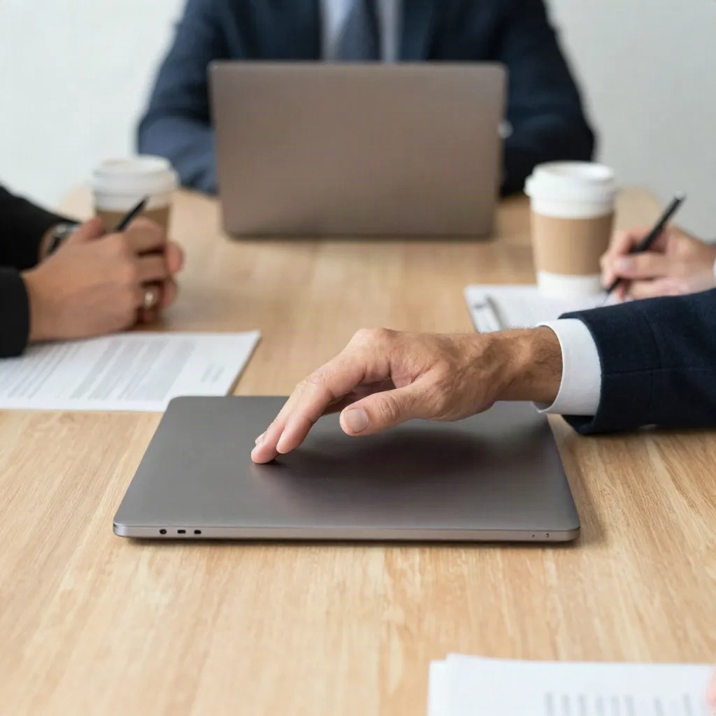 Mani di founder e investitore attraverso un tavolo di meeting
