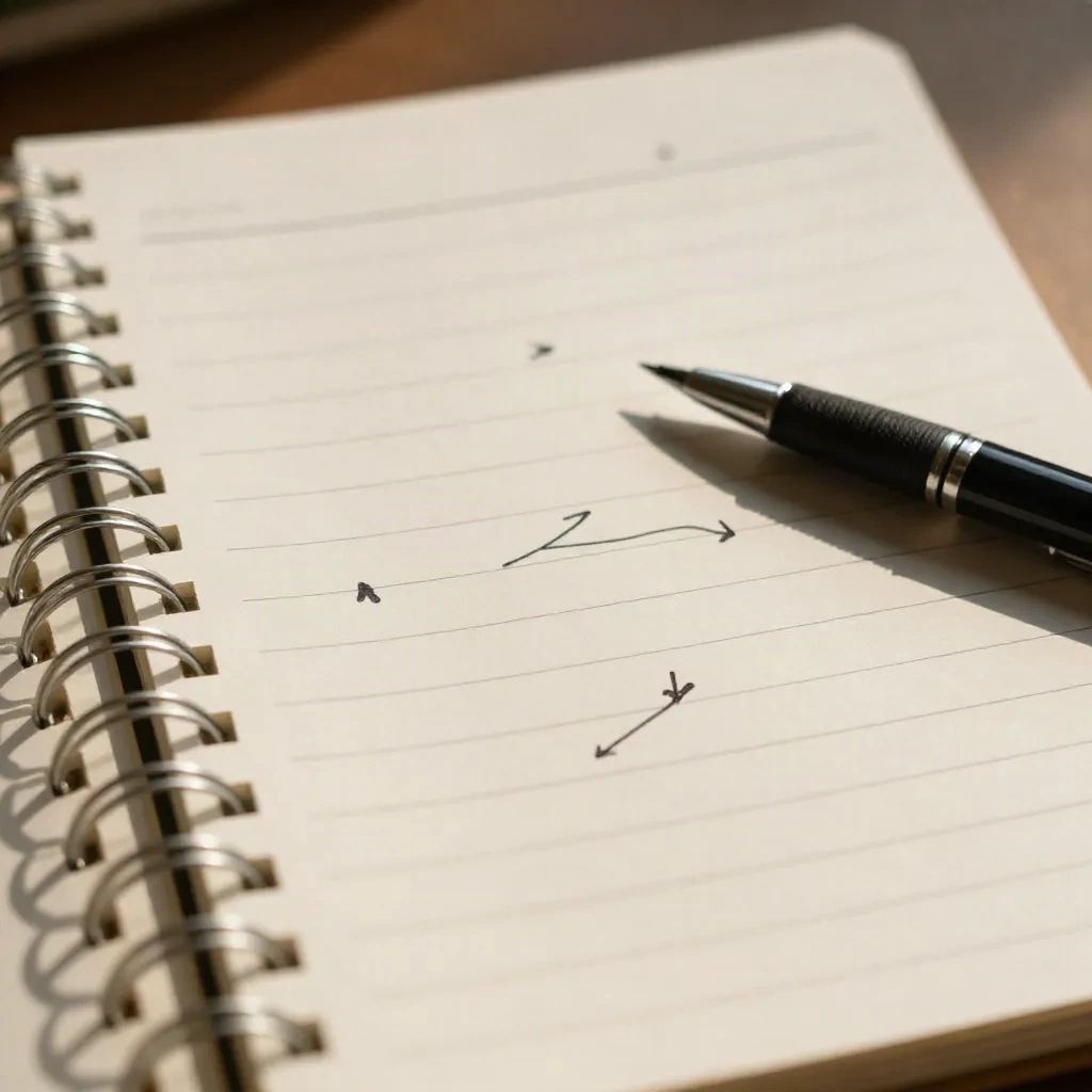 Cuaderno con notas estructuradas manuscritas y viñetas
