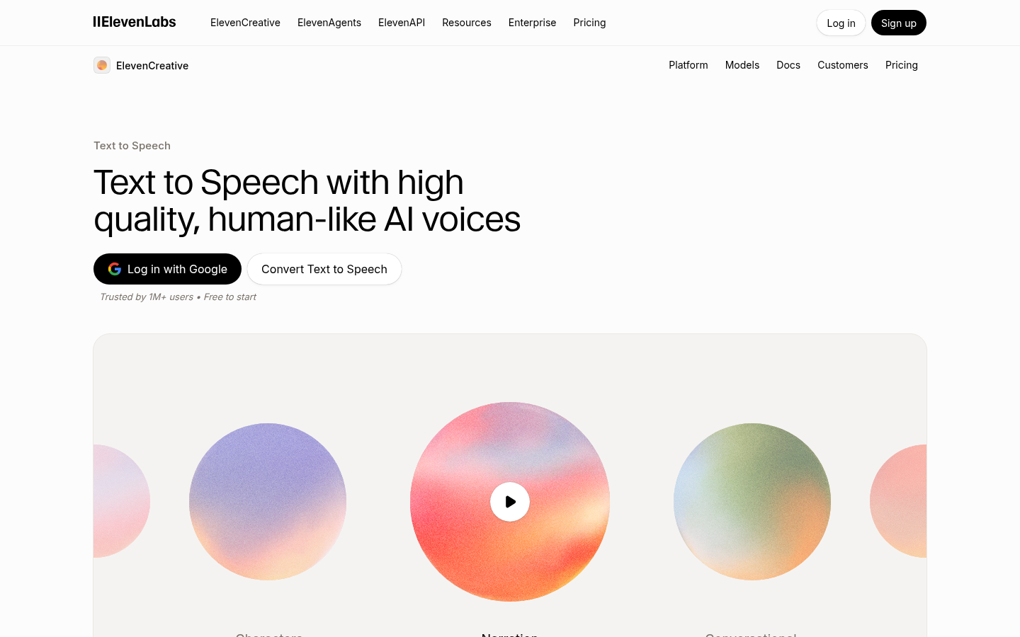 ElevenLabs text-to-speech interface showing model selector and language options