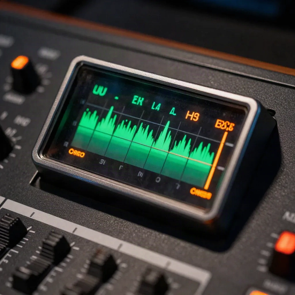 Misuratore di loudness digitale con letture LUFS in una sessione di mastering professionale