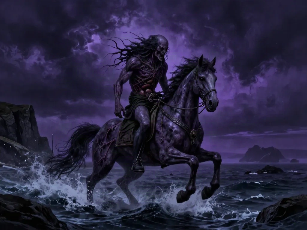 Nuckelavee, demon laut Celtic tanpa kulit dari Orkney