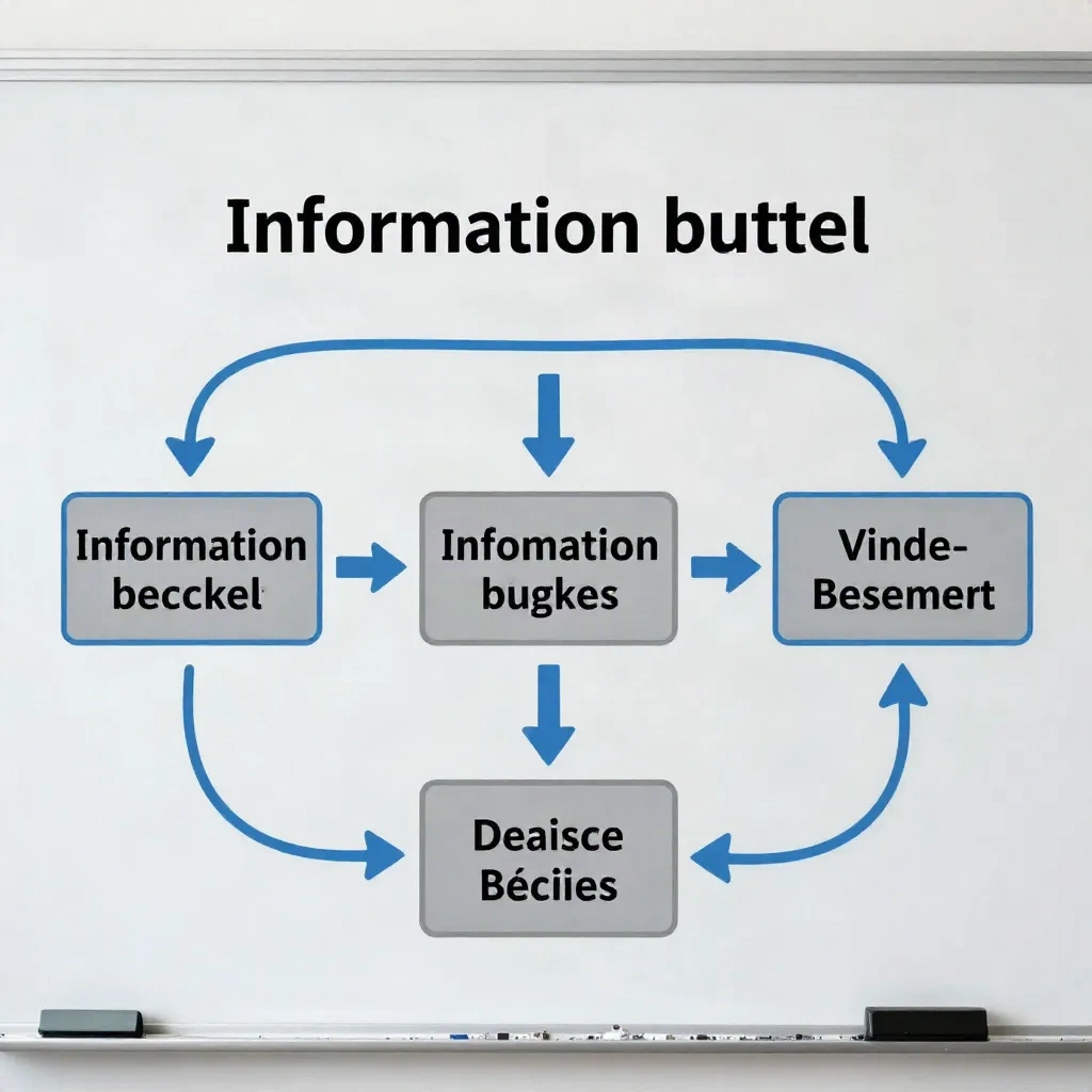 Information flow diagram showing a knowledge bottleneck in an ops pipeline