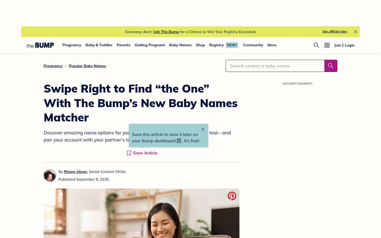 The Bump Baby Names Finder