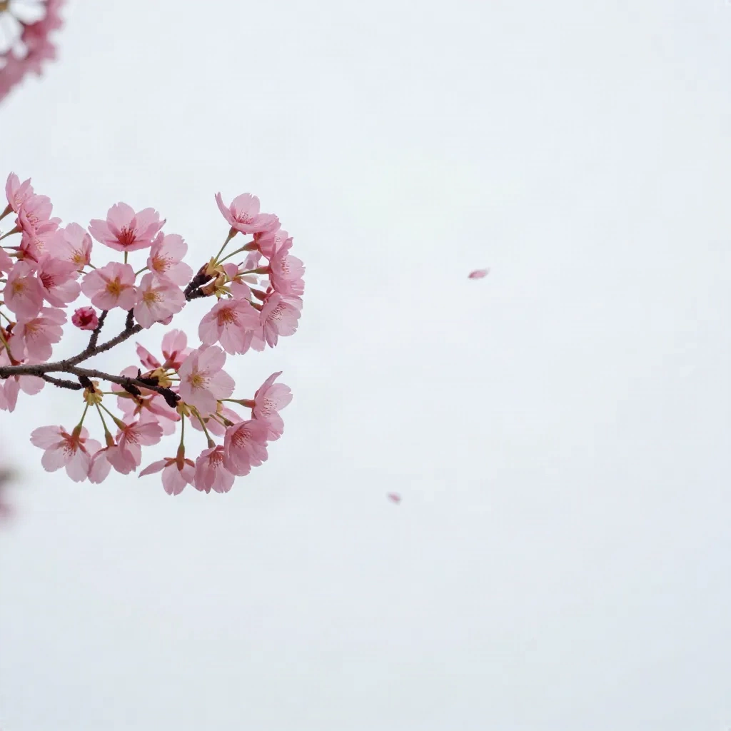 Cherry blossom branch in soft light