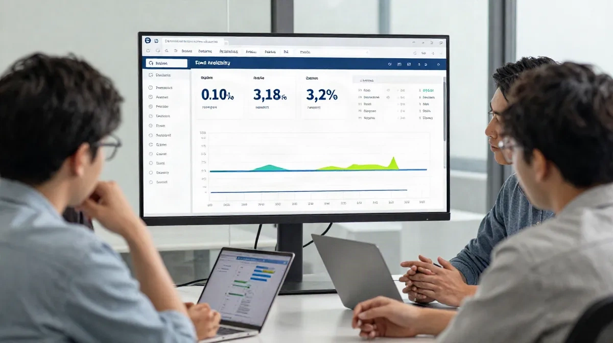 Equipo de ingeniería revisando métricas de confiabilidad en un dashboard compartido