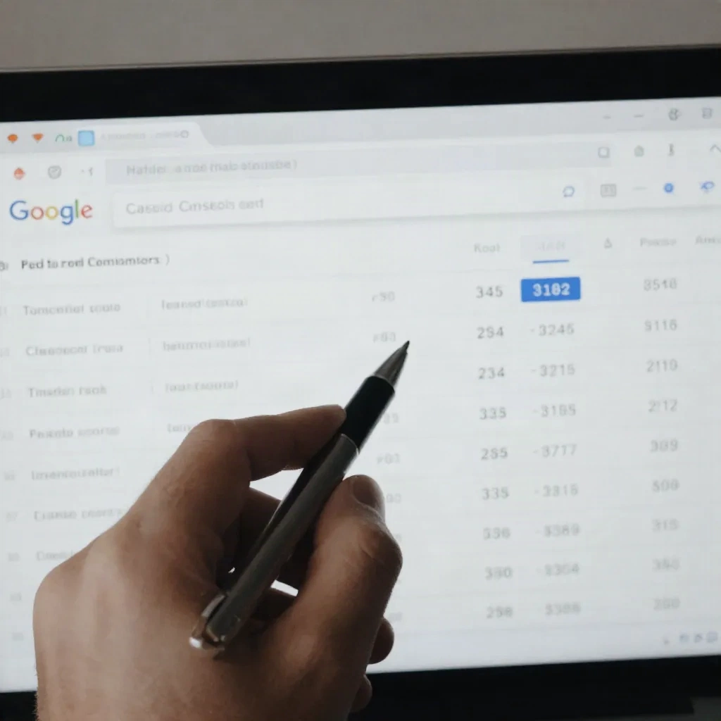 Google Search Consoleでキーワードの掲載順位メトリクスを確認している画面
