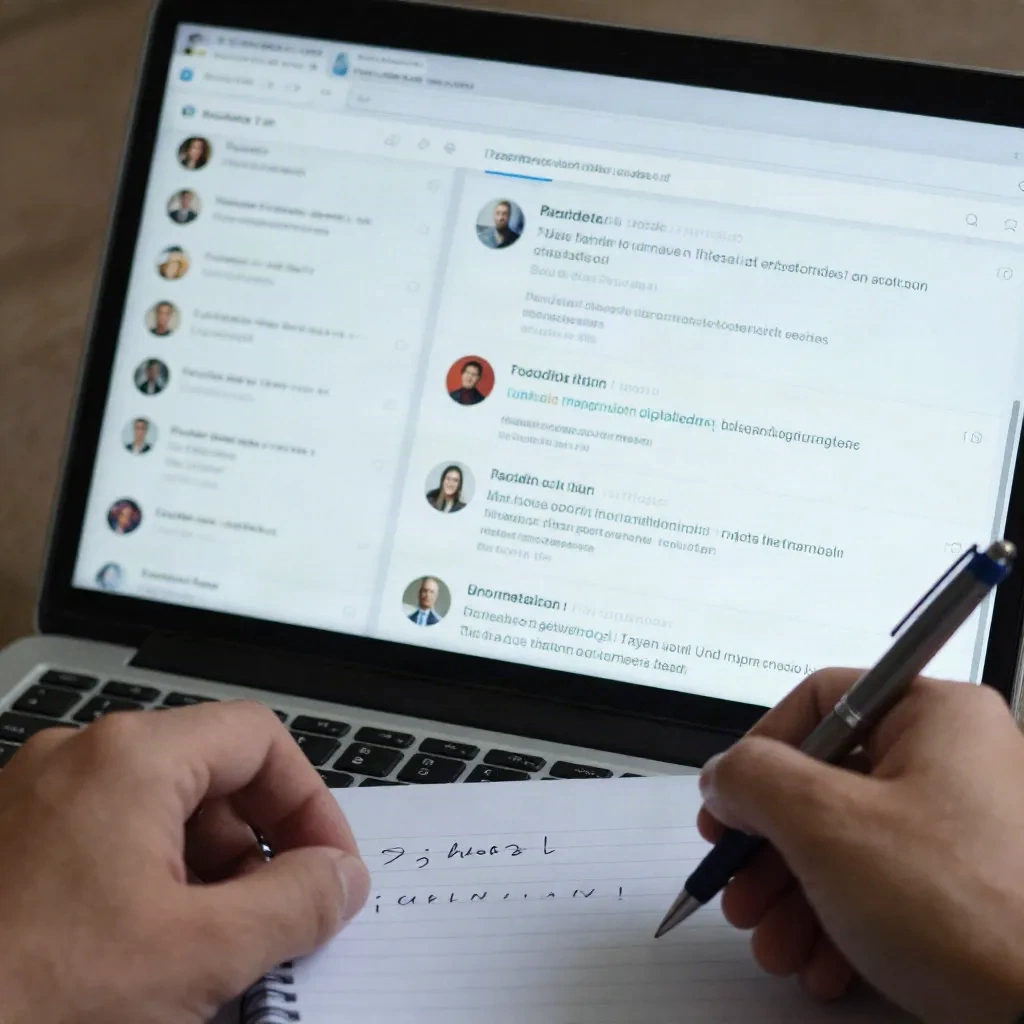 Forscher extrahiert ICP-Signale aus Social-Media-Posts auf Laptop