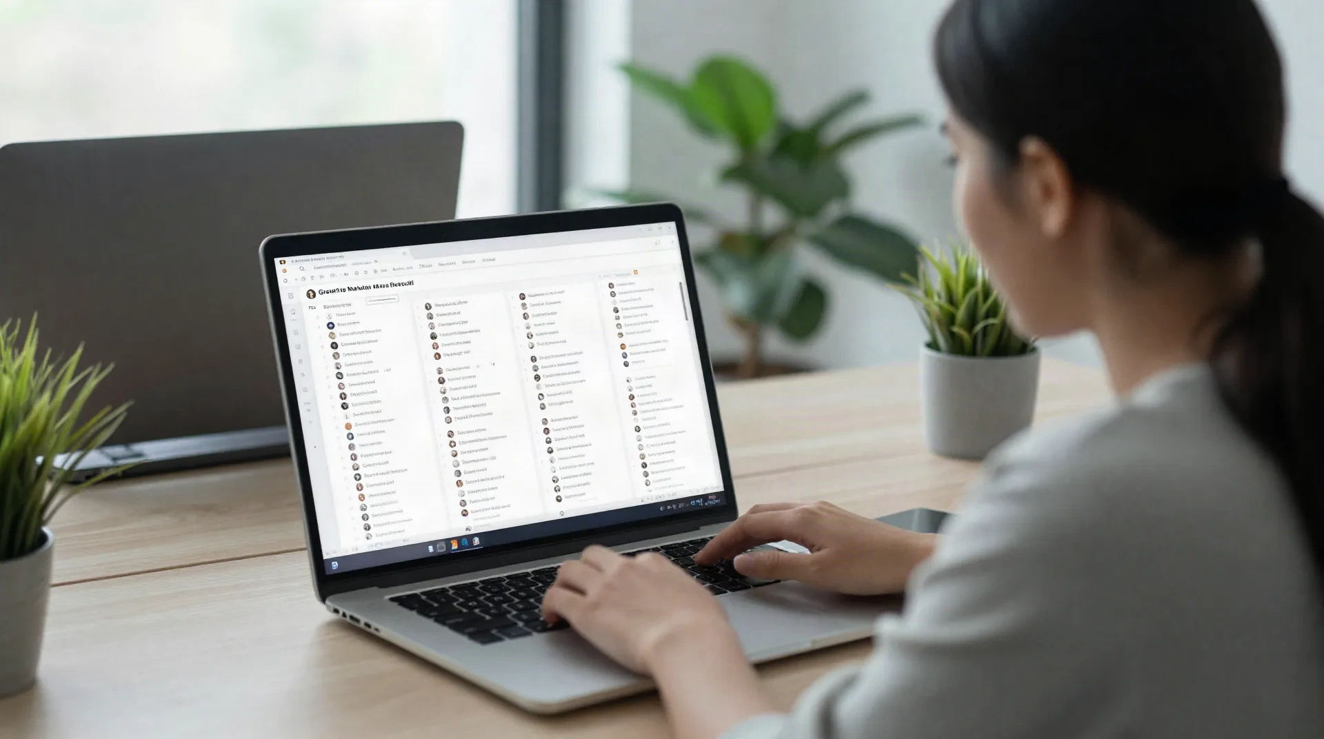 Growth marketer che rivede i risultati dei prospect nominati su uno schermo del laptop