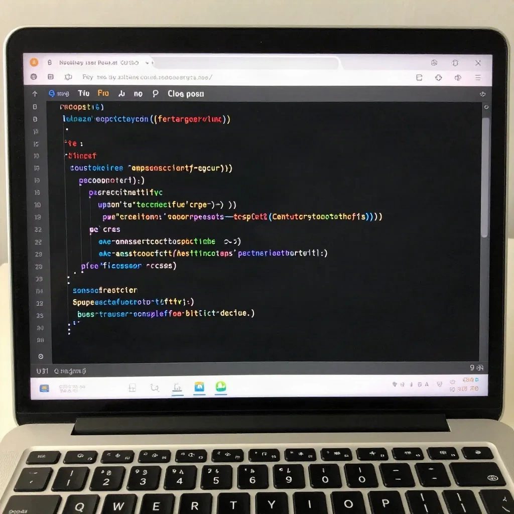 Clean structured code with organized functions and modules on a laptop screen