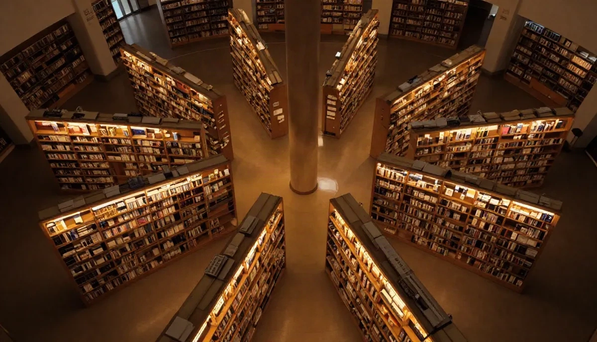 Biblioteka zorganizowana w radialnych klastrach, metafora architektury treści filar-klaster