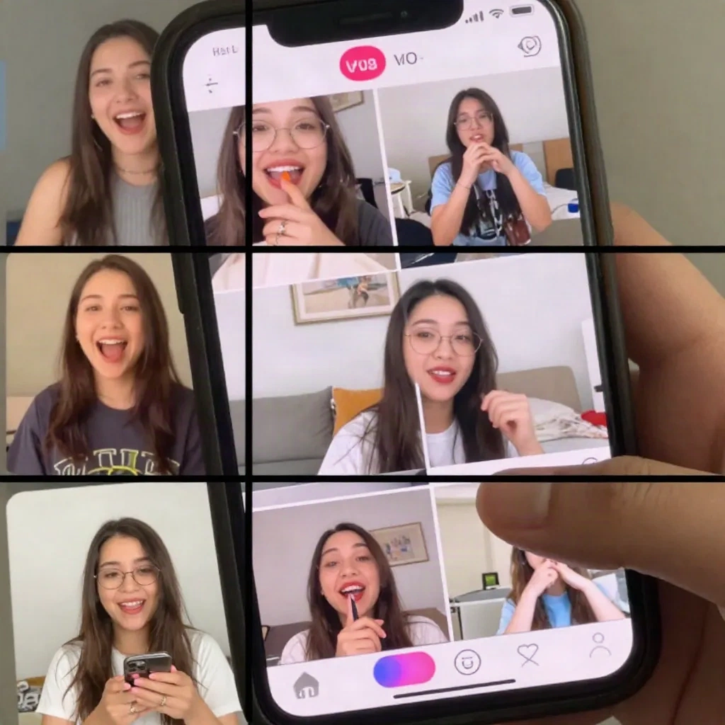 Social media feed showing authentic UGC content on TikTok and Instagram