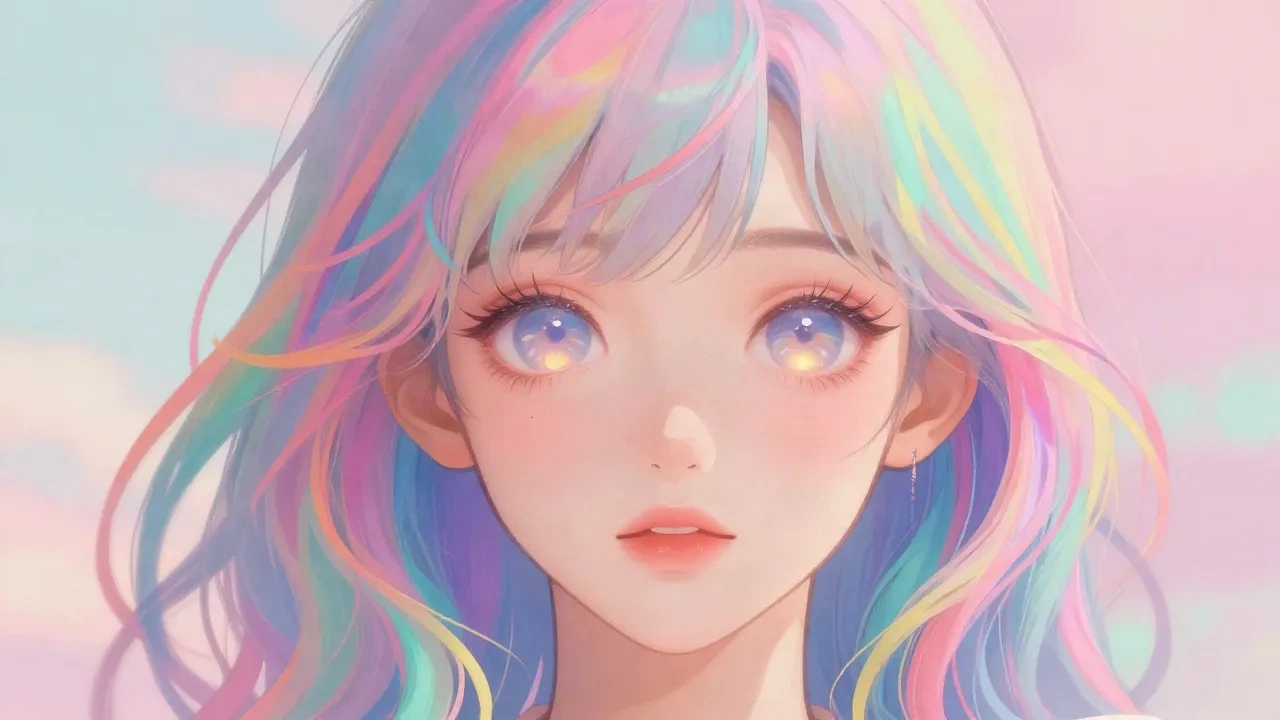Anime profile picture created with AI - colorful portrait in anime style