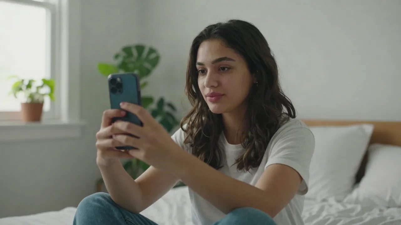 GenZ UGC creator filming authentic product content on smartphone