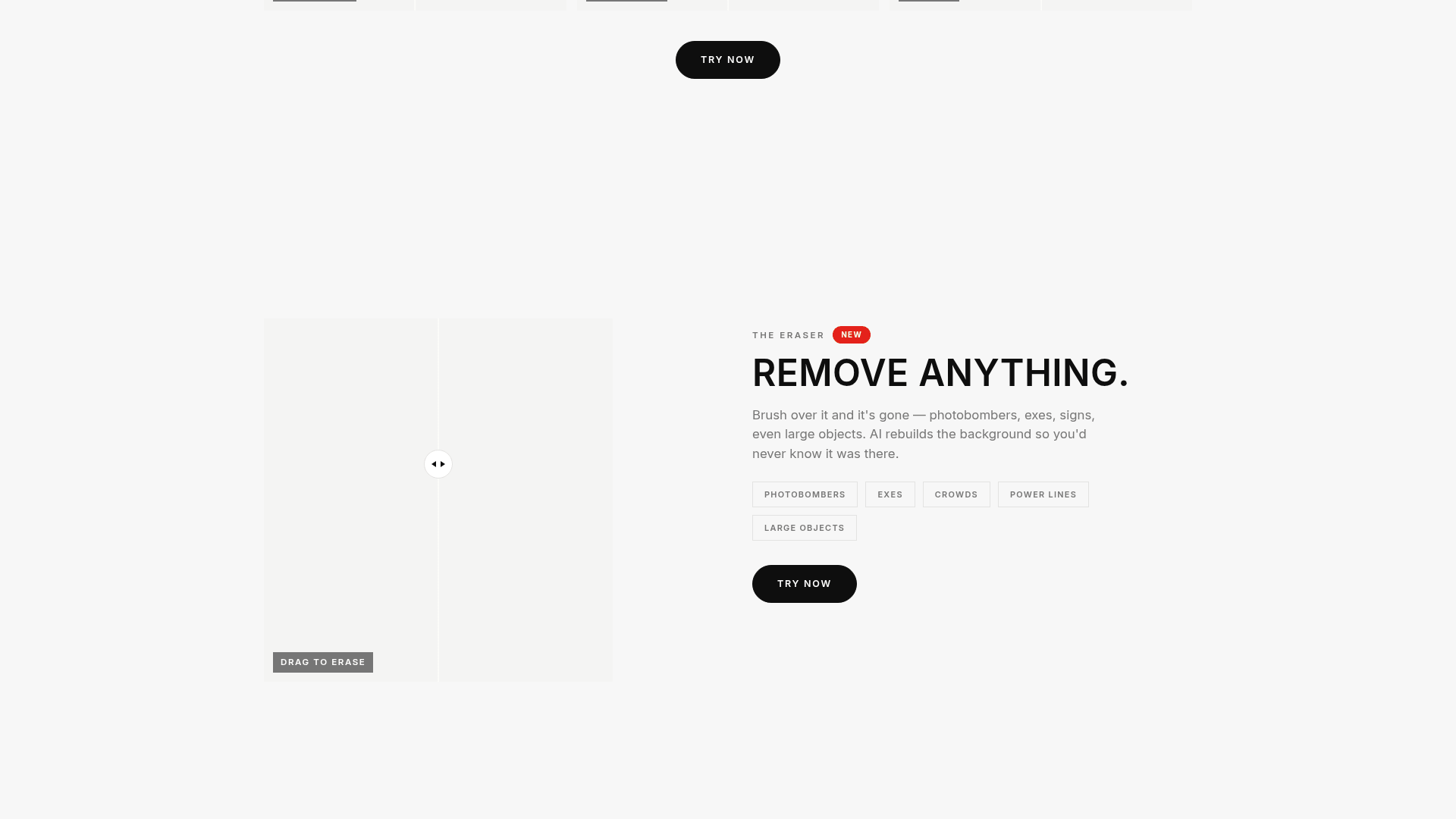 Lensa AI Eraser tool interface for removing objects from photos