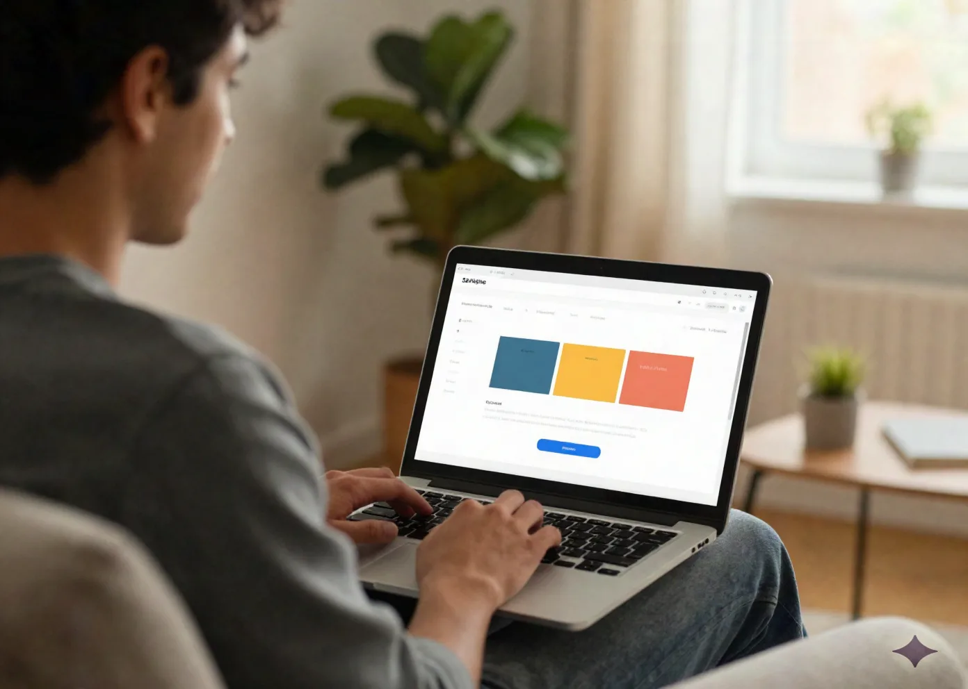 Founder podglądający launch landing page zbudowaną z AI website agent'a