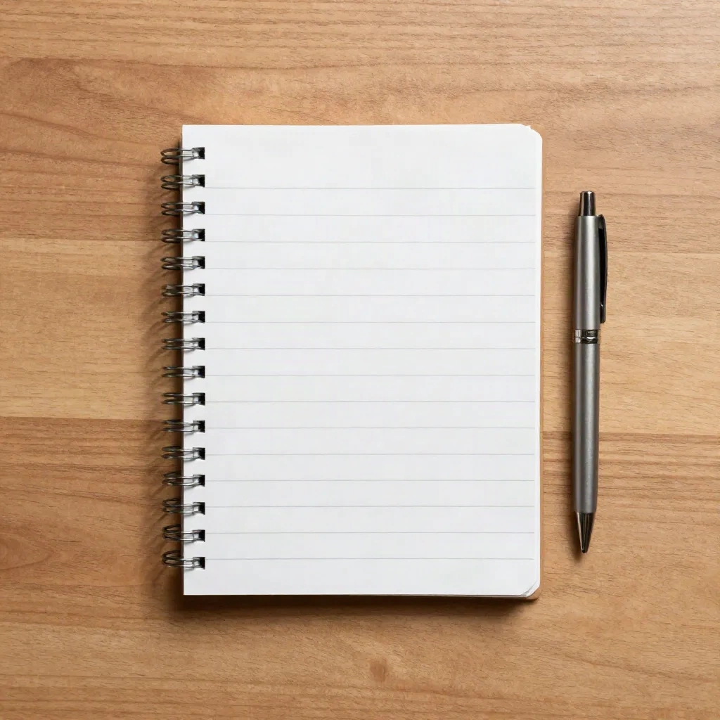 Structured interview notes and pen for customer discovery sessions