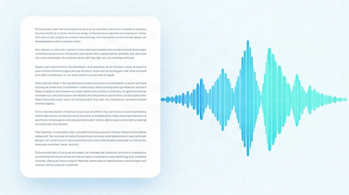 Digital document converting into audio sound waves visualization