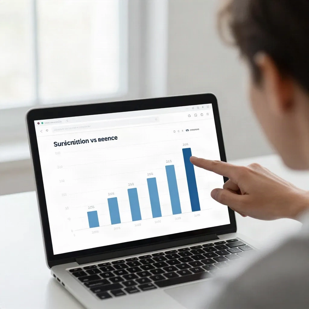 Creator comparing platform monetization dashboards for subscription vs ad revenue
