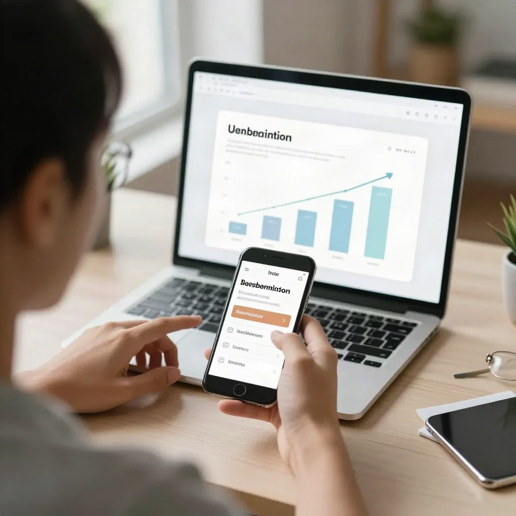 Creator building direct audience with email newsletter and subscriber growth on phone screen