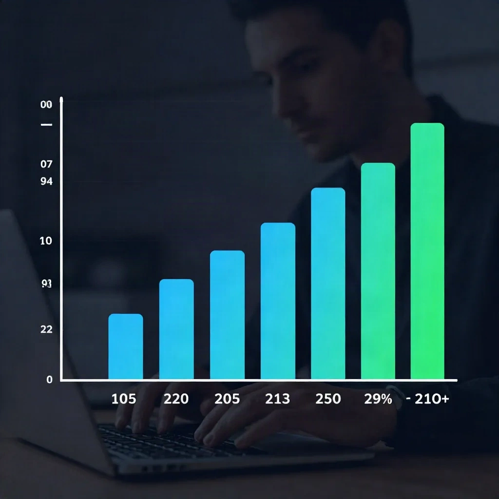 Recurring revenue growth chart for a membership site