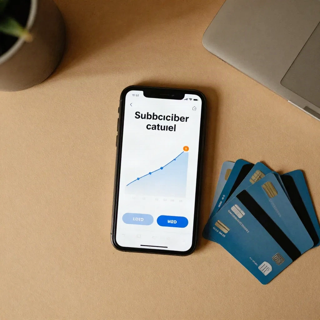 Creator subscription membership model with payment icons and growing subscriber count