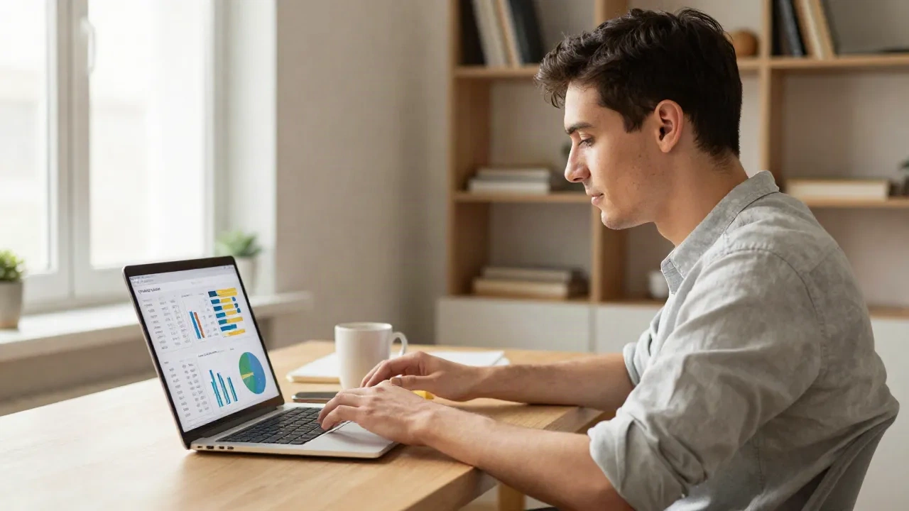 Creator reviewing newsletter platform pricing at home office desk