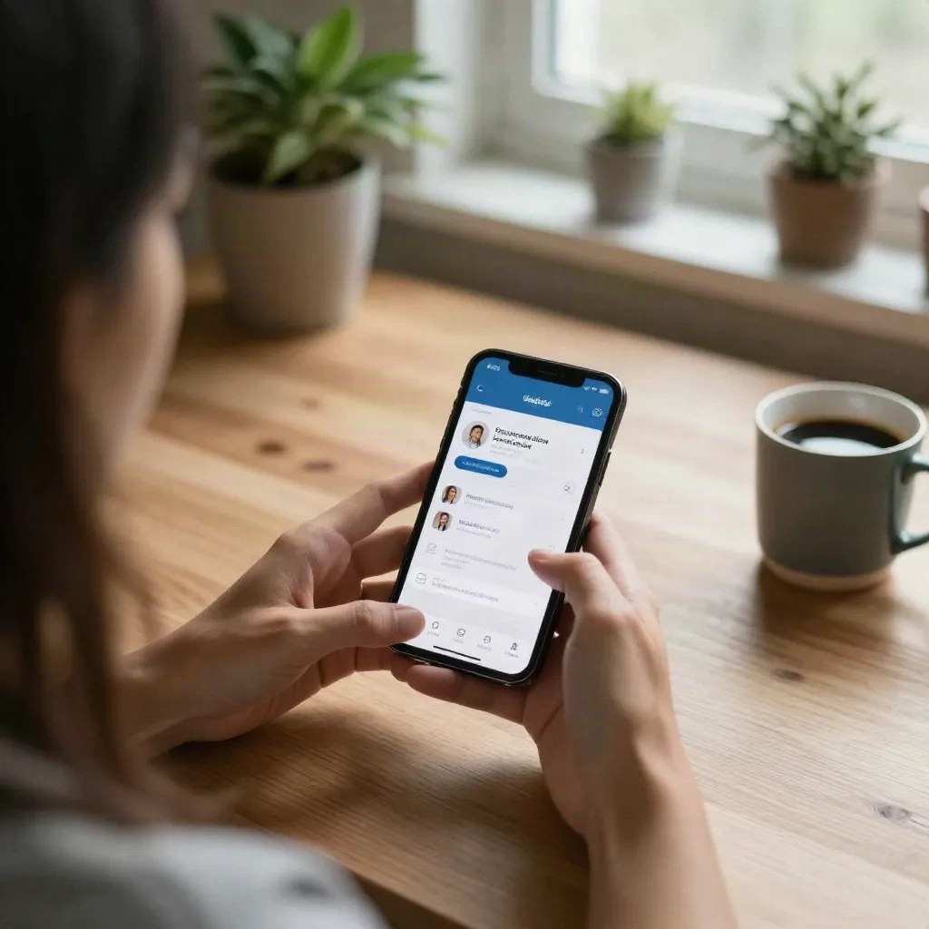 Creator reviewing subscription notifications on phone at home office desk