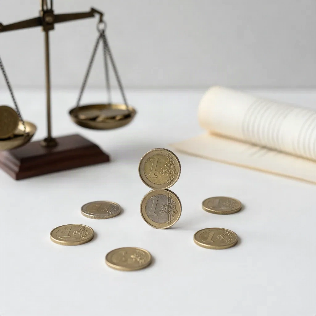 Scale balancing coins illustrating Substack commission fees