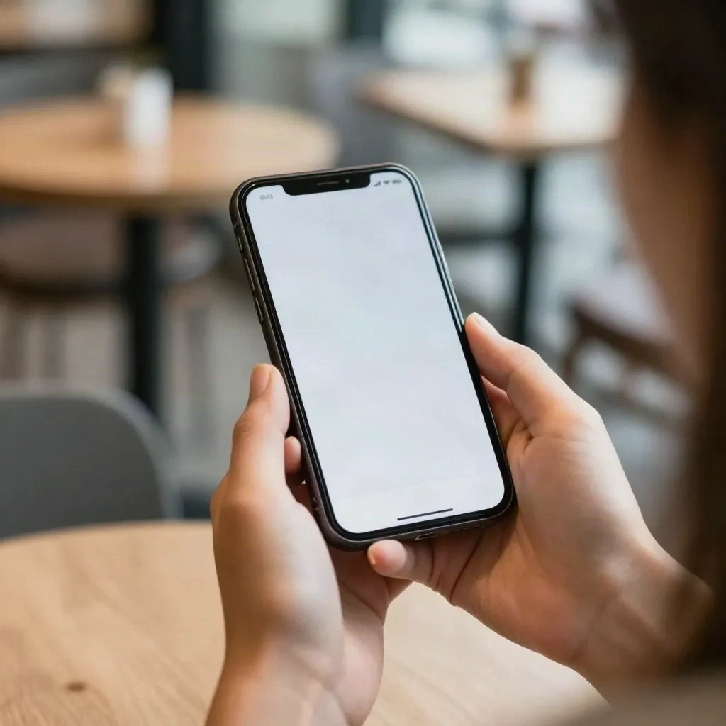 Fan paying for a membership on a smartphone in a cafe