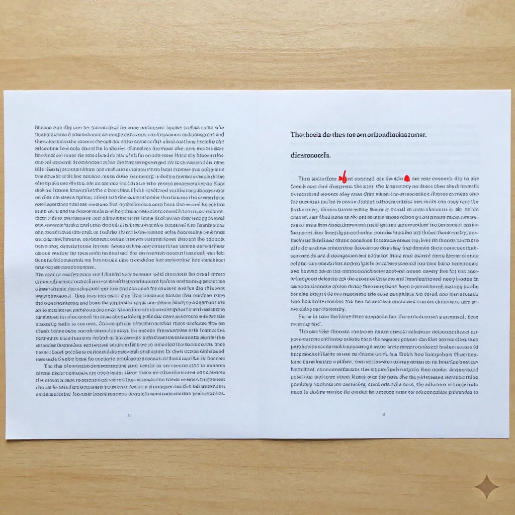 Before and after document rewrite: dense paragraphs versus concise objective summary