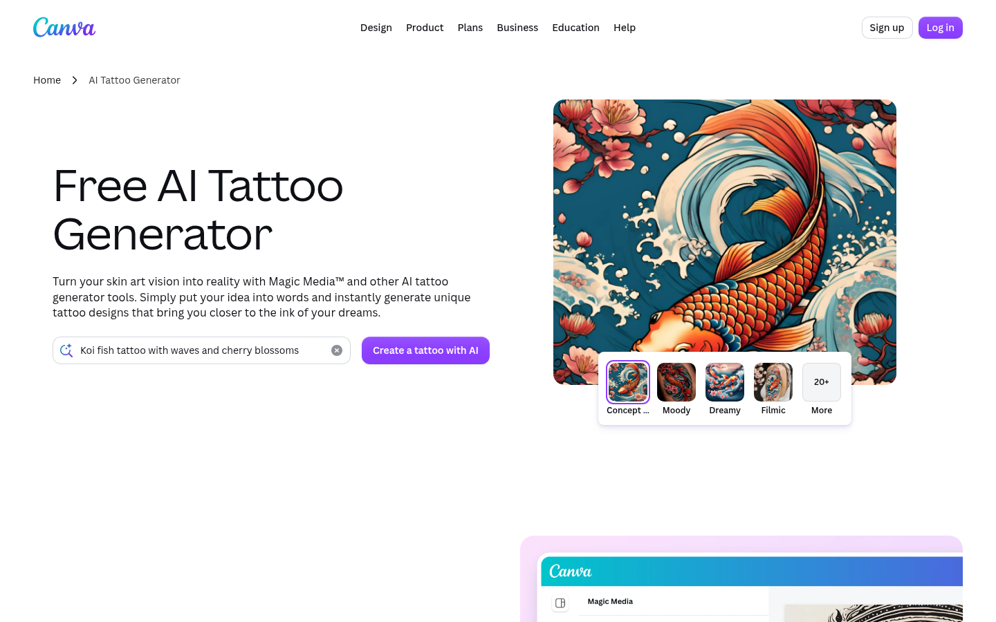 Canva AI Tattoo Generator