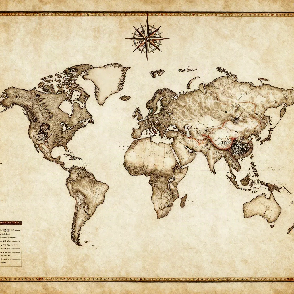 Norse Celtic and Slavic mythological territories map:ノルド、ケルト、スラヴの神話的領域を示す中世の地図