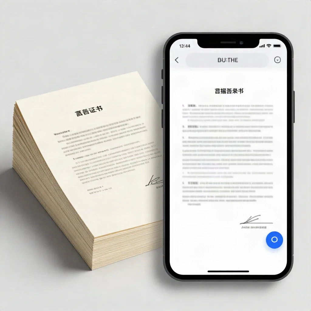 Papierverträge im Vergleich zu einer KI-gestützten digitalen Dokumentoberfläche
