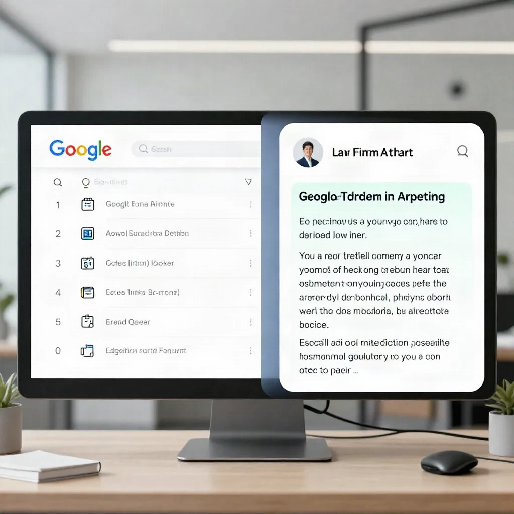 Side-by-side comparison of traditional search results versus AI-generated legal answers