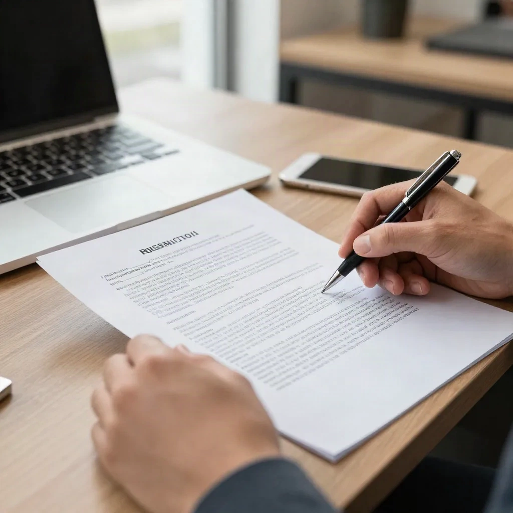 Legal professional reviewing and annotating a contract document