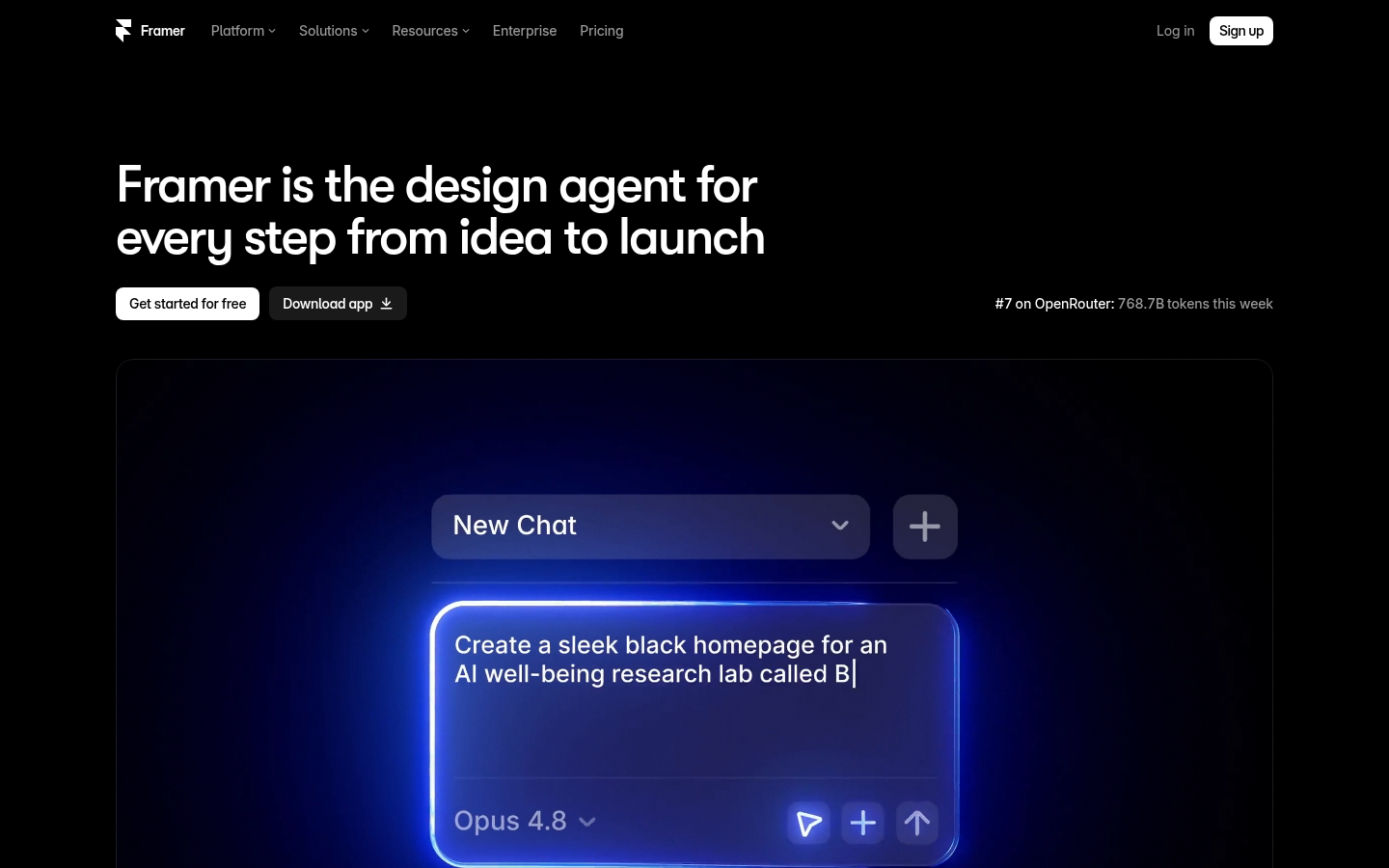 Framer KI-Website-Builder Startseite mit Designbeispielen