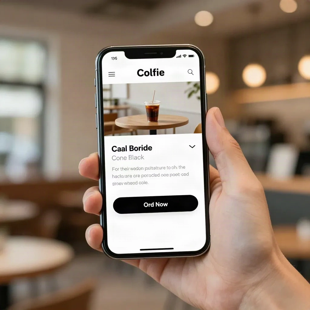 Smartphone displaying a single column mobile landing page with a large button