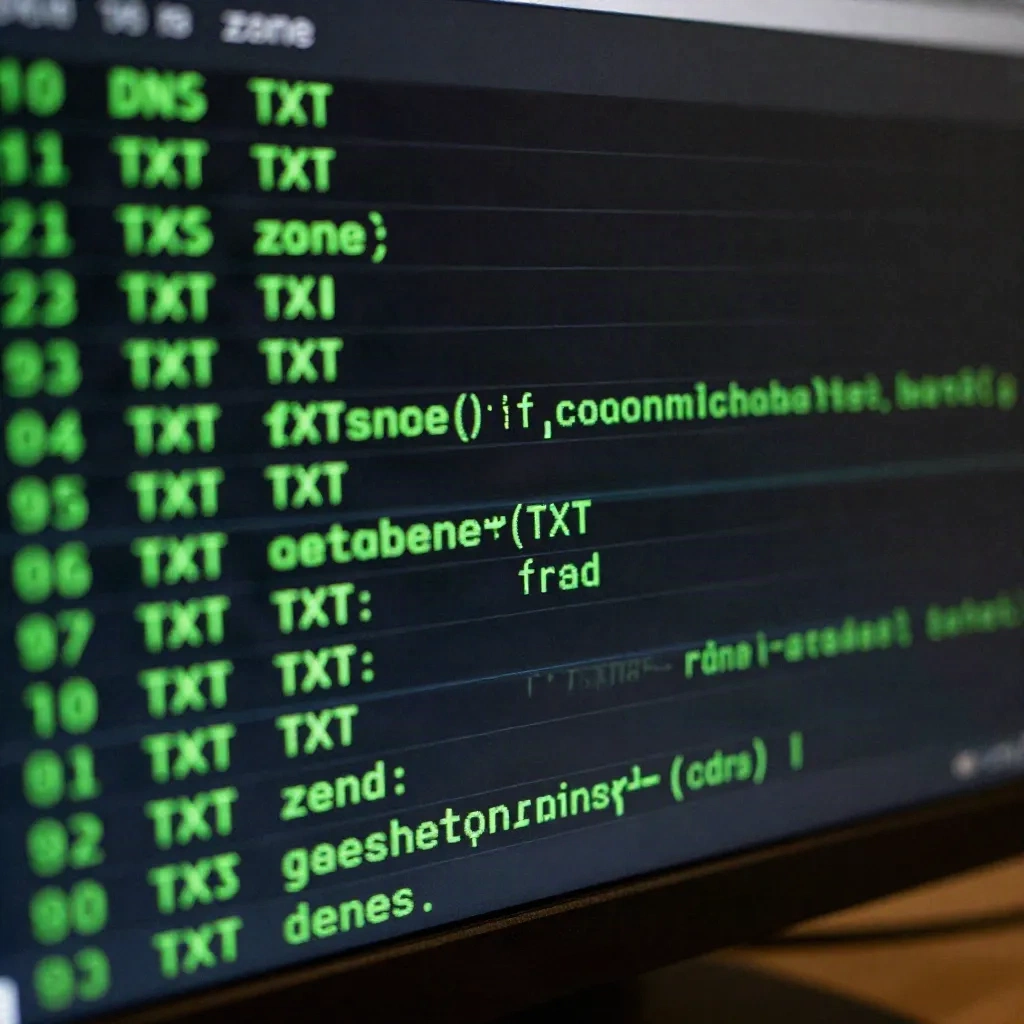 Terminale che mostra record DNS TXT per la configurazione del selettore DKIM