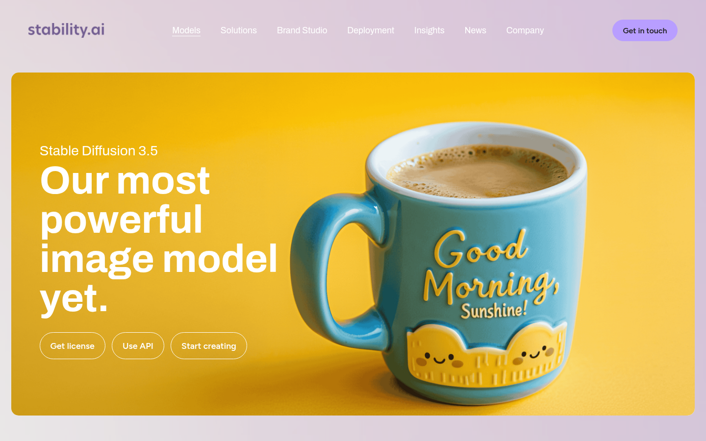 Stable Diffusion anasayfa ekran görüntüsü